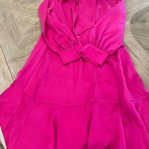 Eliza J Fuchsia Long Sleeve Dress